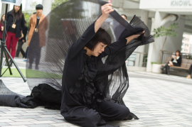 Mui Cheuk Yin performed a dance inspired by Yasi’s works